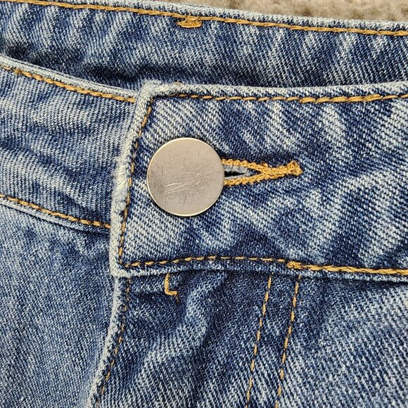 HDLTE Jeans Womens Large Faded Stretch High Rise Wide Leg - Picture 3 of 14